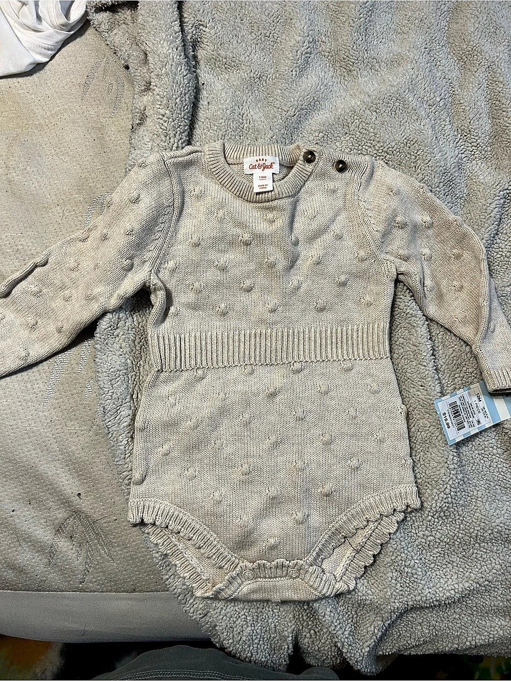 Cat & Jack Baby Knit Romper Cream Size 12M